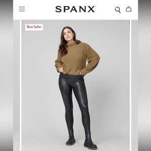 Spanx faux leather moto leggings black size small